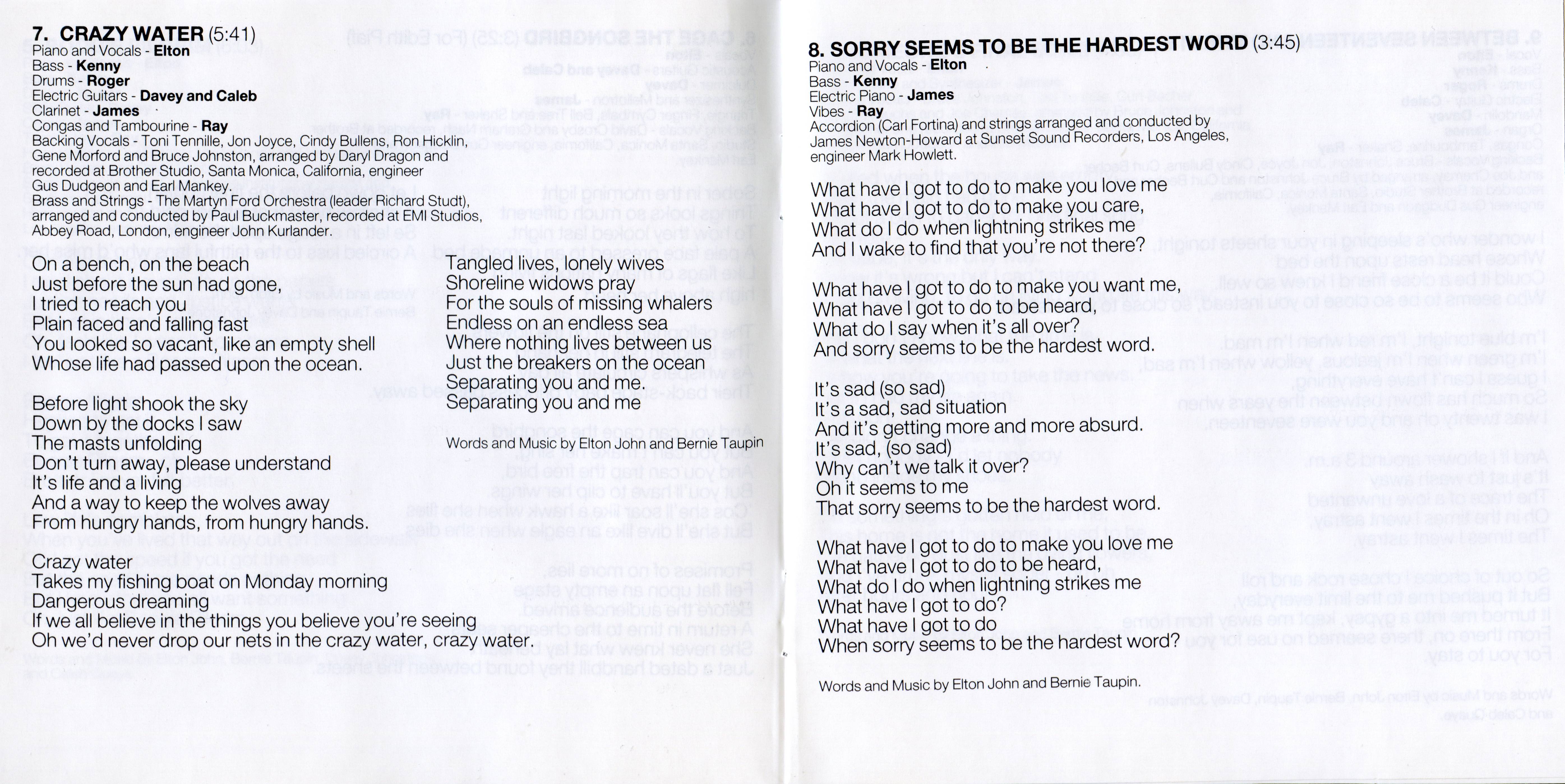 Elton John Blue Moves [booklet05 d]